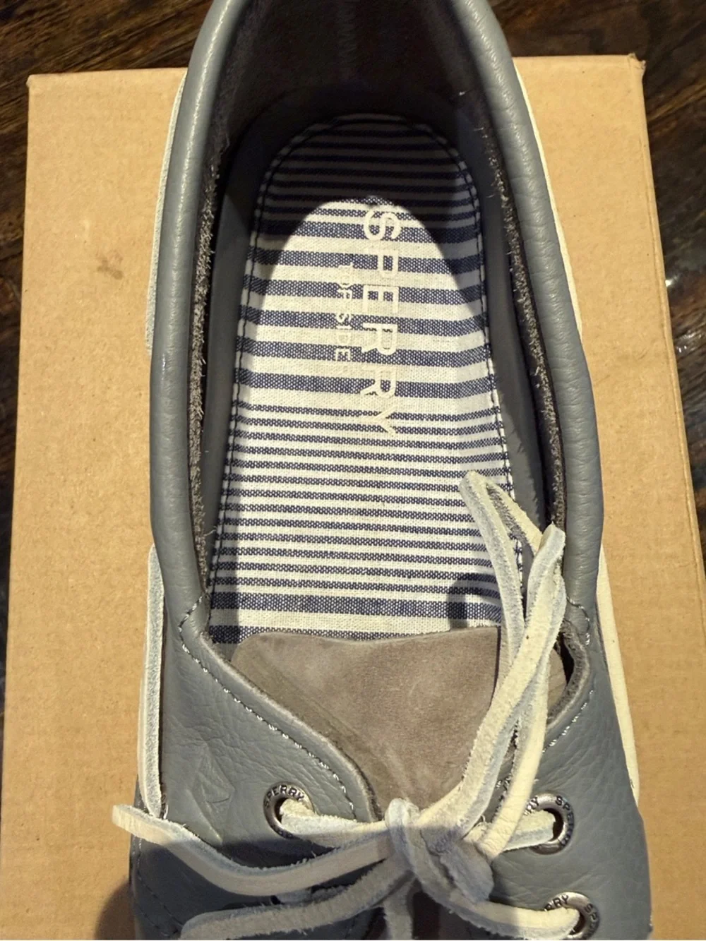 Sperry Men’s Gray and Light Gray Suede Leather Boat Shoes